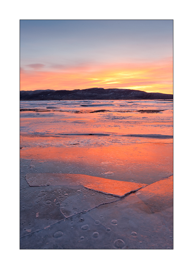 Sonnenuntergang auf Eis