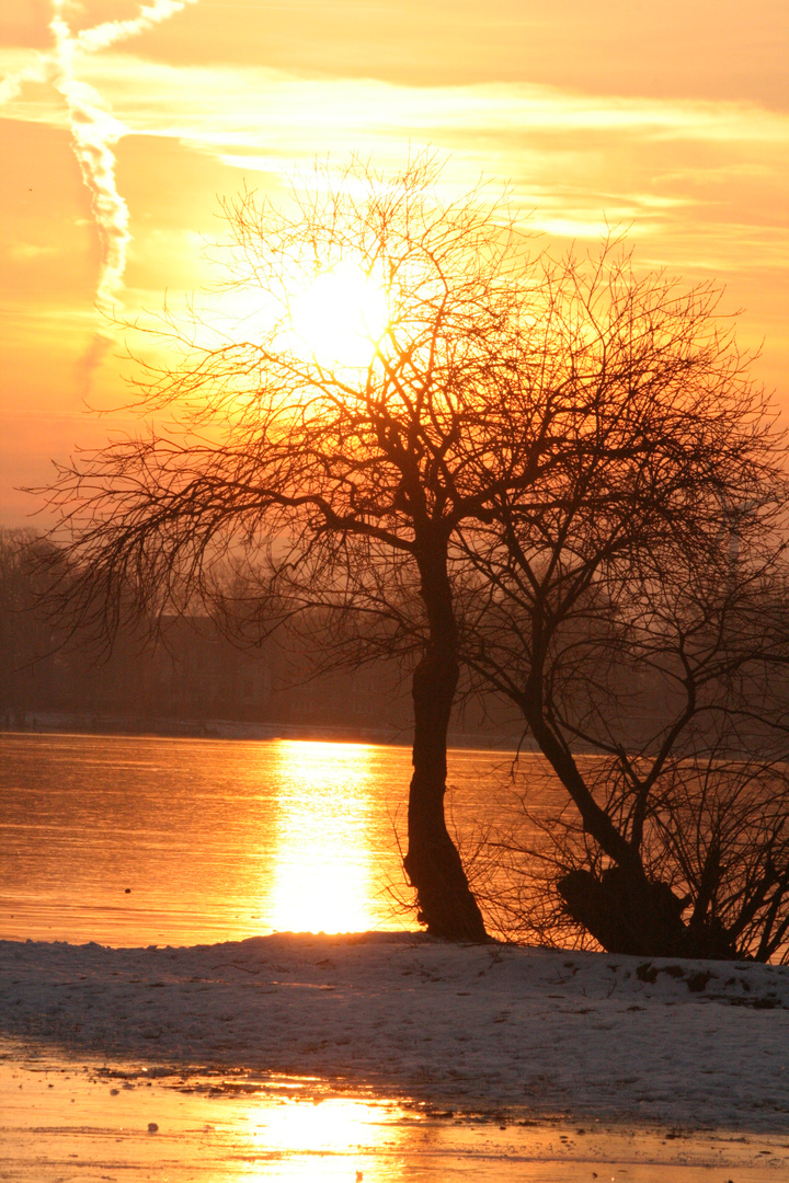 Sonnenuntergang auf Eis