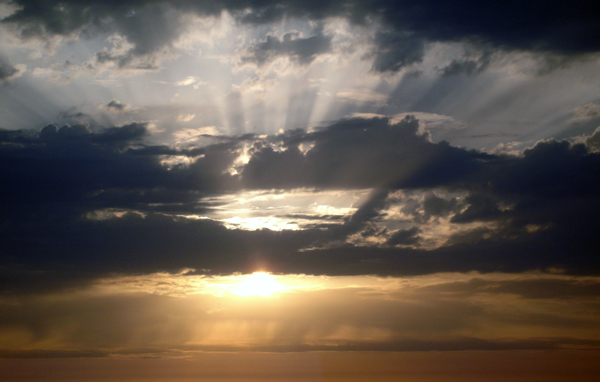 Sonnenuntergang auf Grosser Belt, Dänemark