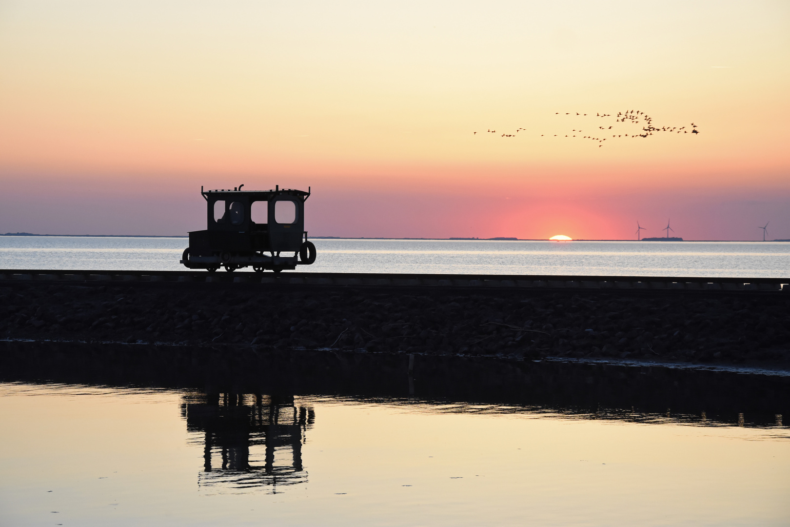 Sonnenuntergang auf Hallig Oland