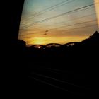 Sonnenuntergang auf Hamburgs Bahngleisen