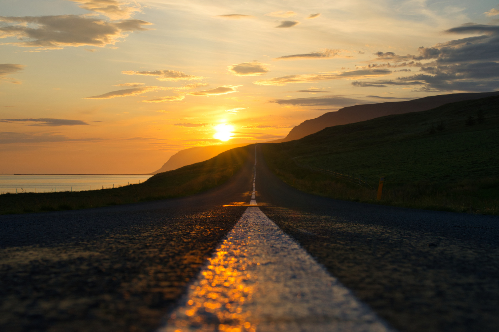 Sonnenuntergang auf Islands Westfjorden