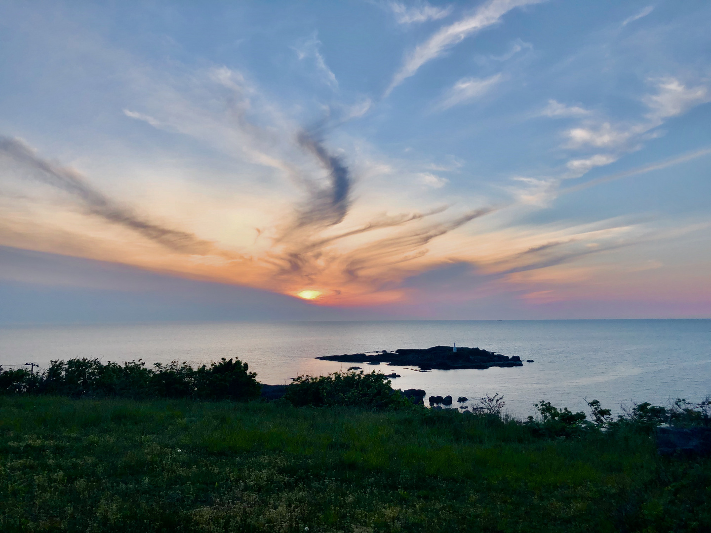 Sonnenuntergang auf Oga Hanto, Japan