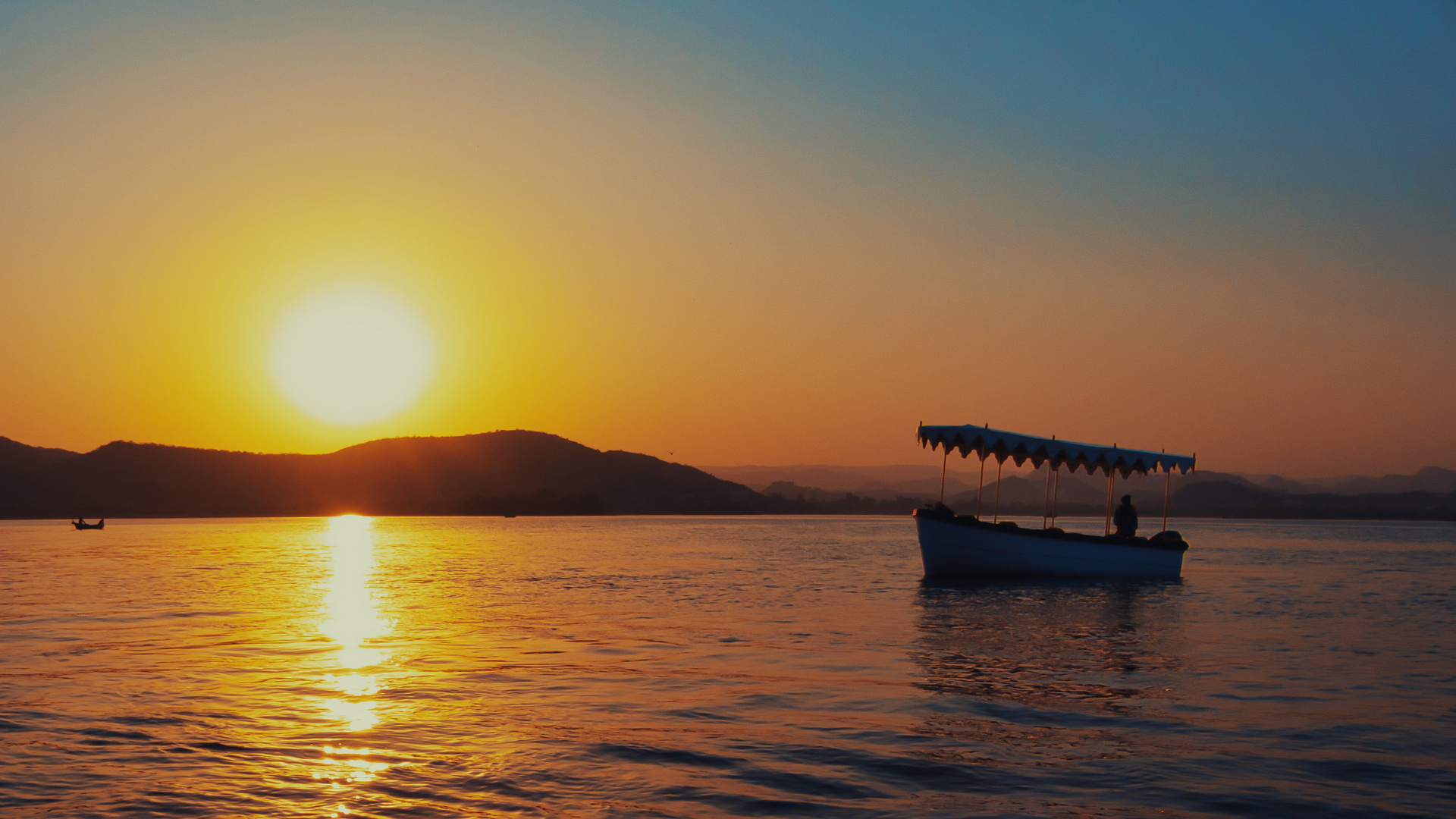 Sonnenuntergang auf Pichola See