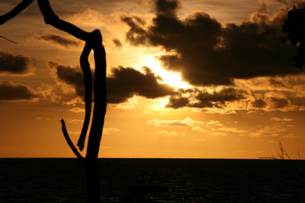 Sonnenuntergang auf Praslin