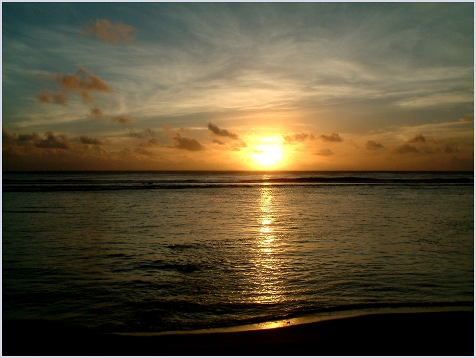 Sonnenuntergang auf Rarotonga.