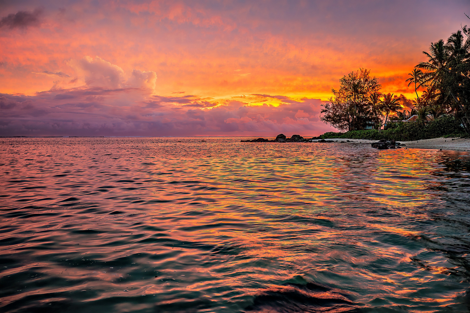 Sonnenuntergang auf Rarotonga