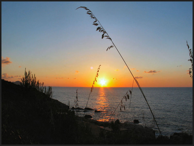 Sonnenuntergang auf Sizilien bei Cefalu Hotelanlage Polina