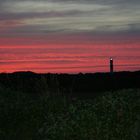 Sonnenuntergang auf Sylt mit Kampener Leuchtturm und Uwedüne