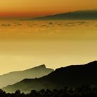 Sonnenuntergang auf teneriffa mit Sicht auf La Gomera