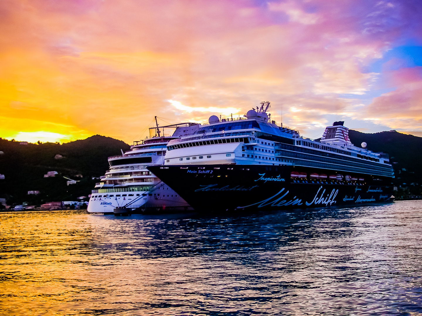 Sonnenuntergang auf Tortola zur Hochzeit von Helene Fischer und Florian Silbereisen