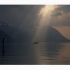 Sonnenuntergang auf Vierwaldstättersee in Brunnen