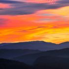 Sonnenuntergang aufgenommen von der Ruine Dorneck Blickrichtung Ettingen