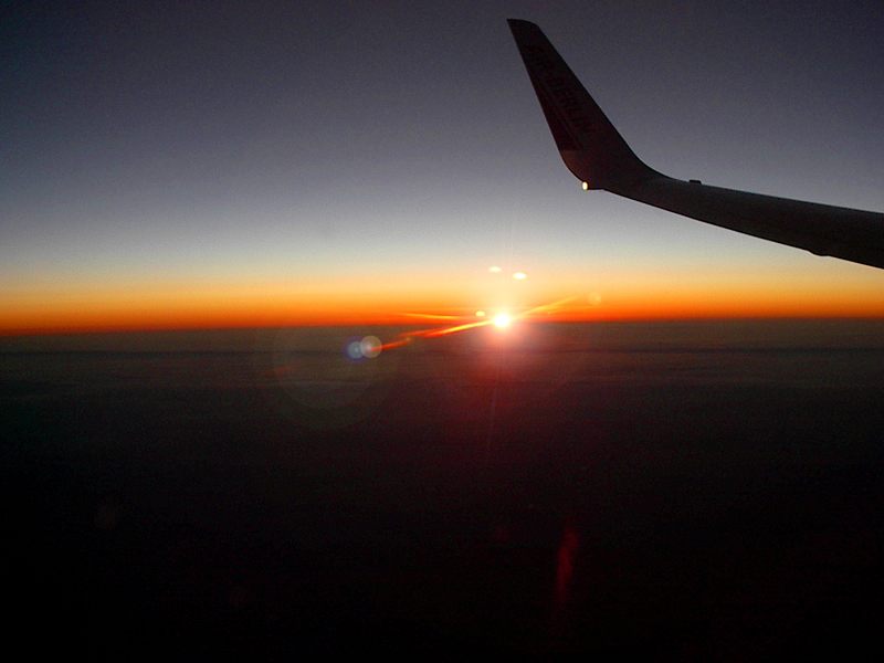 Sonnenuntergang aus dem Flugzeug