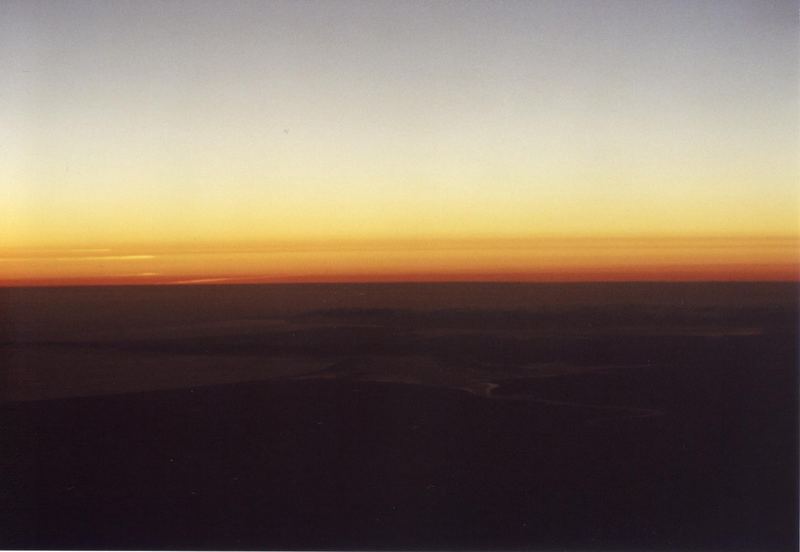 Sonnenuntergang aus dem Flugzeug