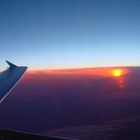 Sonnenuntergang  aus dem Flugzeug fotografiert.