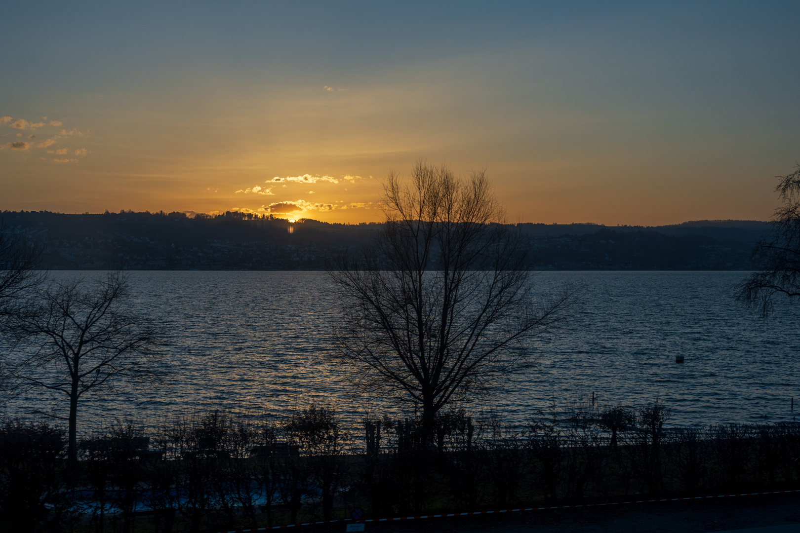 Sonnenuntergang aus dem Zug