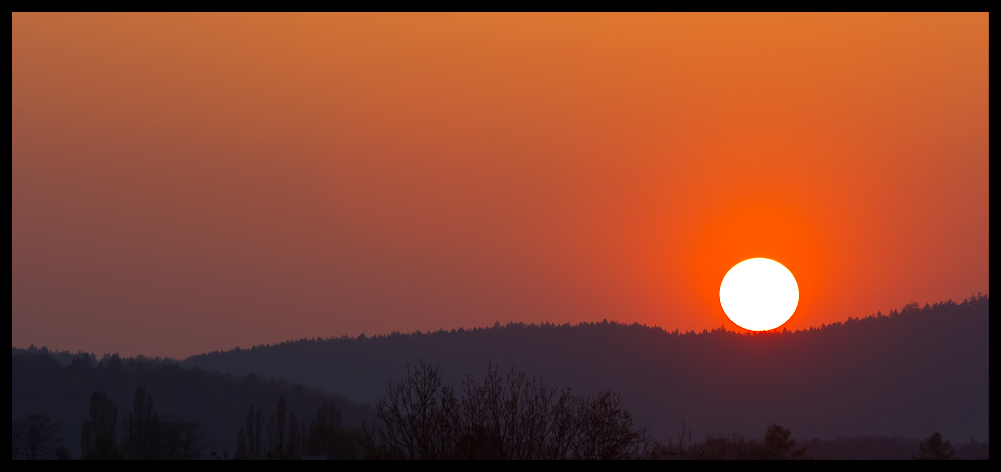 Sonnenuntergang aus unserem Balkon gesehen. Was für ein Glück!