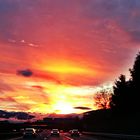 Sonnenuntergang Autobahn