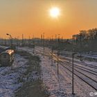 Sonnenuntergang Bahnhof Hafen Krefeld