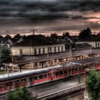 Sonnenuntergang Bahnhof Lehrte 