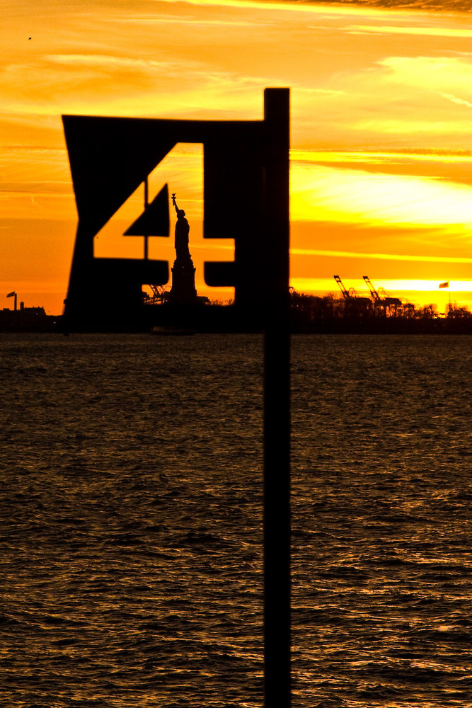 Sonnenuntergang Battery Park/Freiheitsstatue