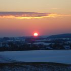 Sonnenuntergang, Baumberge, 16.02.2010