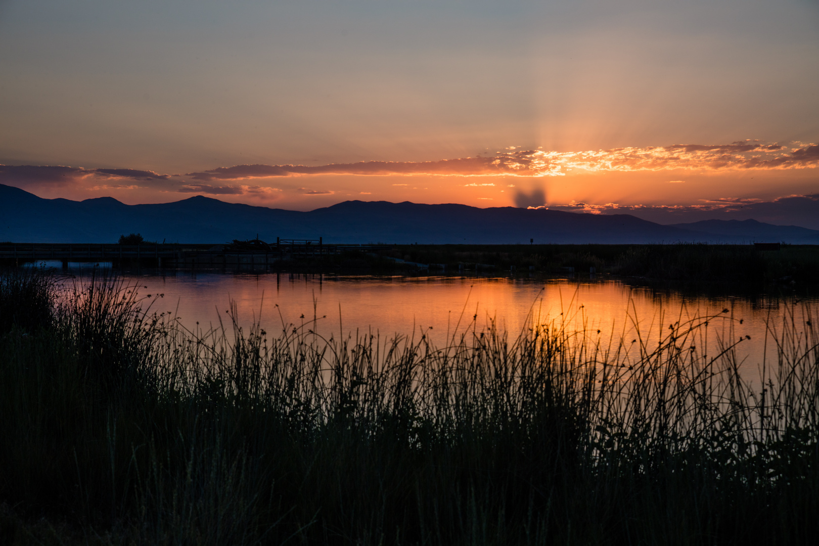 Sonnenuntergang Bear river bird refuge