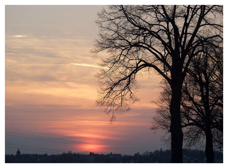 Sonnenuntergang bei Alsfeld 10.10.02