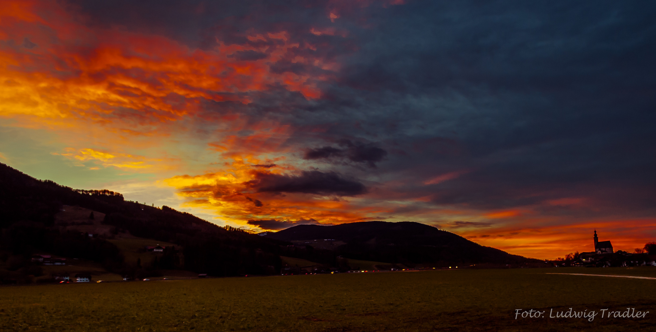 Sonnenuntergang bei Anger