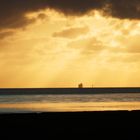 Sonnenuntergang bei Bremerhaven über der Nordsee