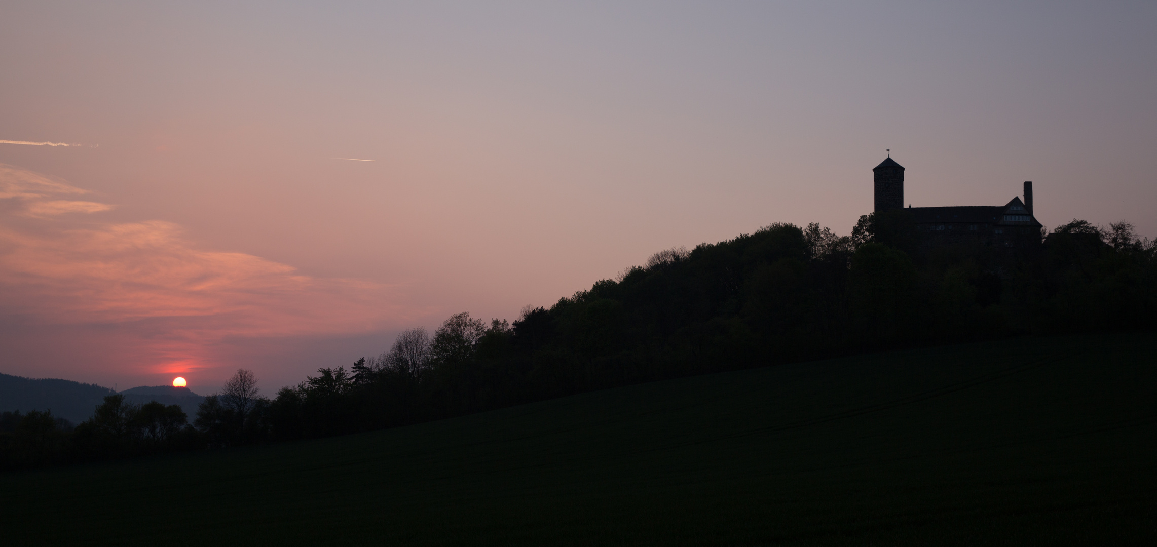Sonnenuntergang bei Burg Ludwigstein