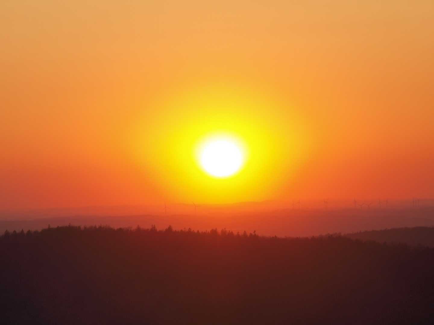 Sonnenuntergang bei Dabo (Vogesen)