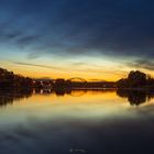 Sonnenuntergang bei der Donaubrücke Schwabelweis bei Regensburg
