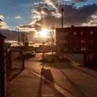 Sonnenuntergang bei der Feuerwache Homburg