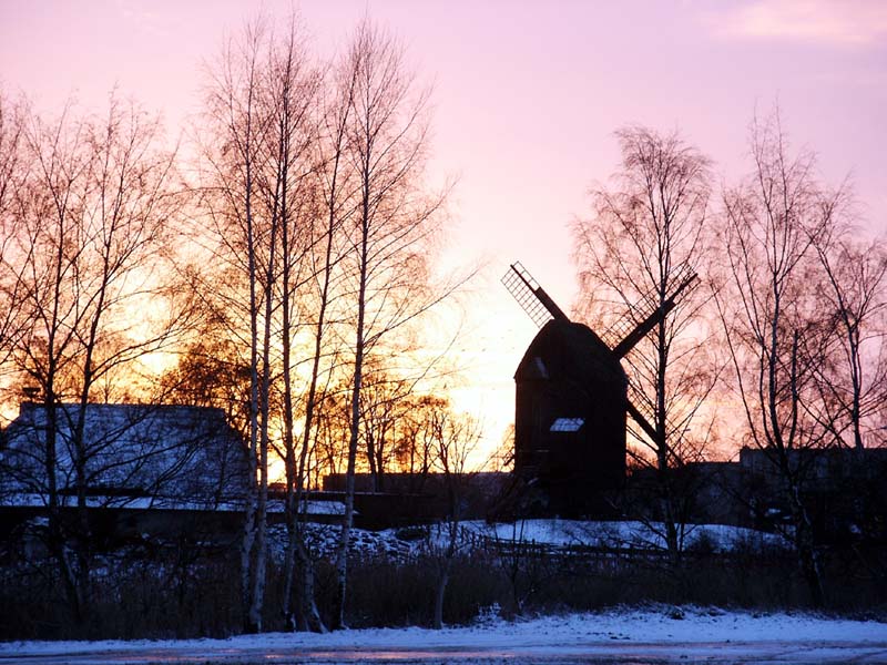 Sonnenuntergang bei der Mühle