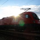 Sonnenuntergang bei der ÖBB