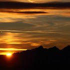 Sonnenuntergang bei der Wanderung am Weißhorn in Südtirol