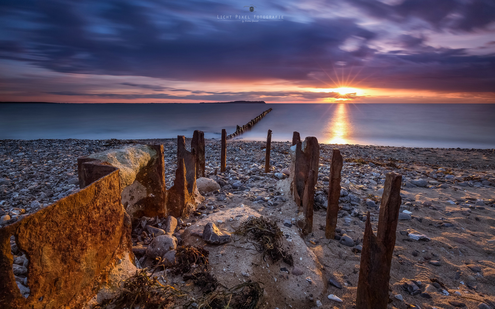 Sonnenuntergang bei Drankse auf Rügen