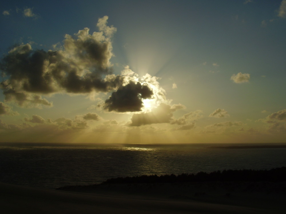 Sonnenuntergang bei Dune de Pyla in Bordeaux