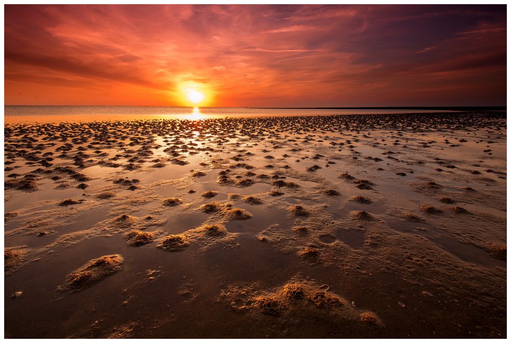 Sonnenuntergang bei Ebbe