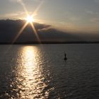 Sonnenuntergang bei Einfahrt in Kieler Förde