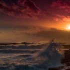 Sonnenuntergang bei Fort Bloqué (Südbretagne).