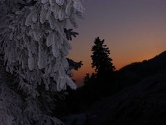 Sonnenuntergang bei Frostigen Minustemperaturen