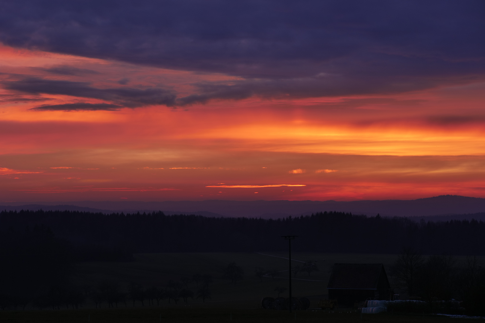 Sonnenuntergang bei Gächingen