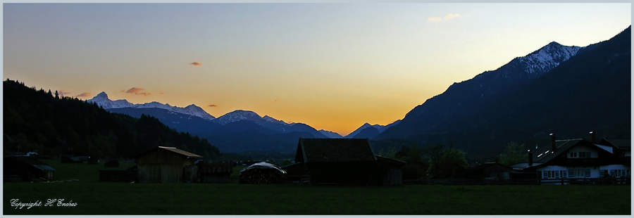 Sonnenuntergang bei Garmisch