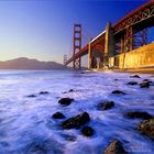 Sonnenuntergang bei Golden Gate Bridge