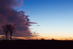 Sonnenuntergang bei Gröbers (b. Leipzig)