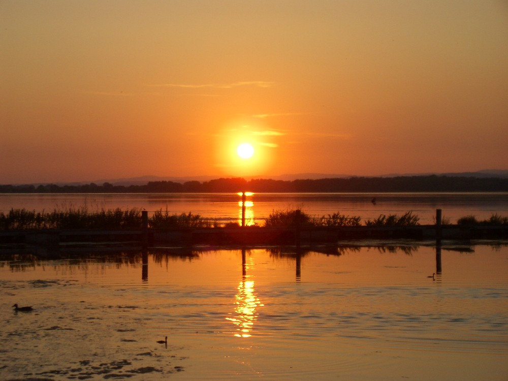 Sonnenuntergang bei Kelbra am Stausee