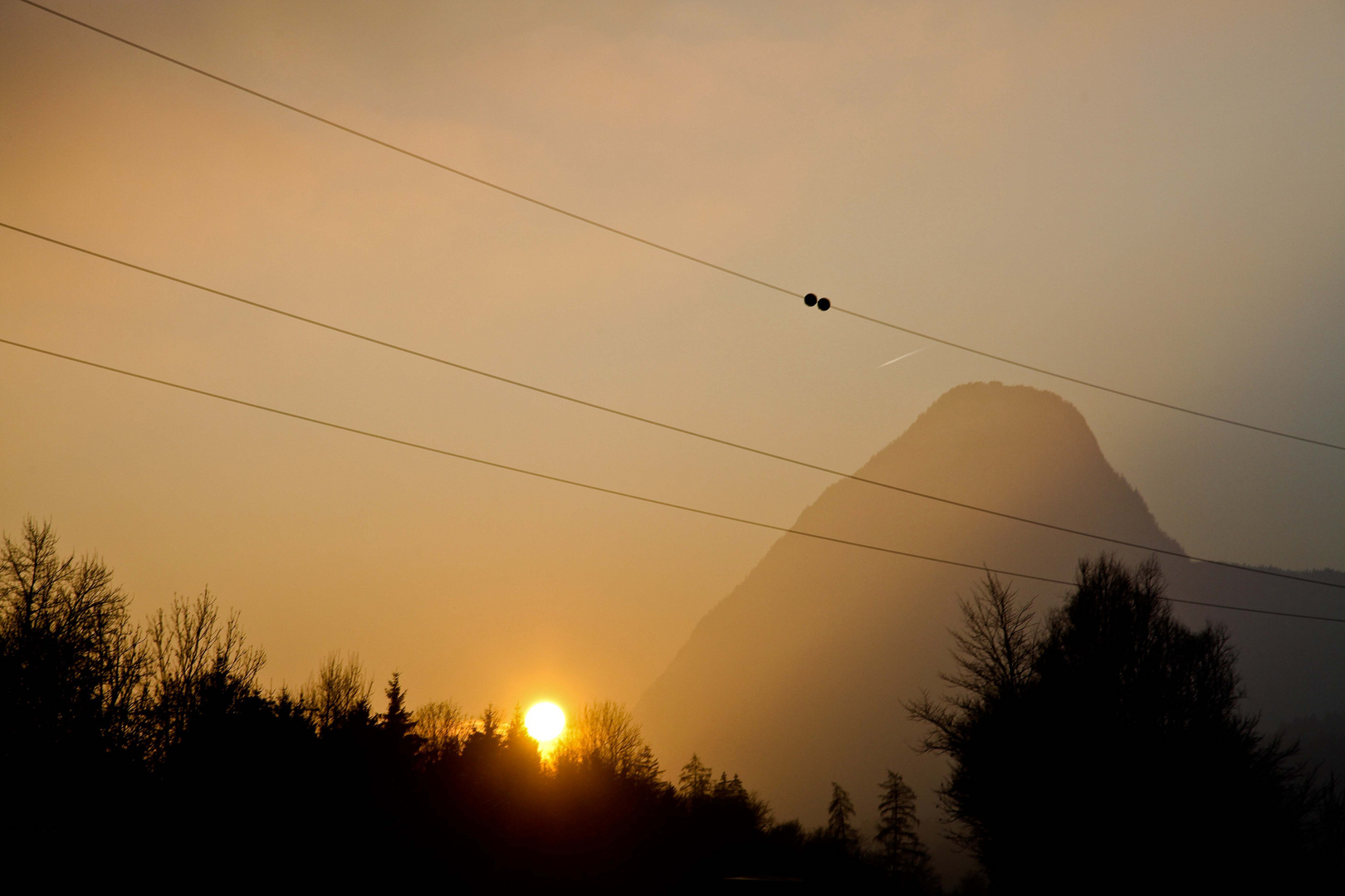 Sonnenuntergang bei Kufstein neben den Pendling